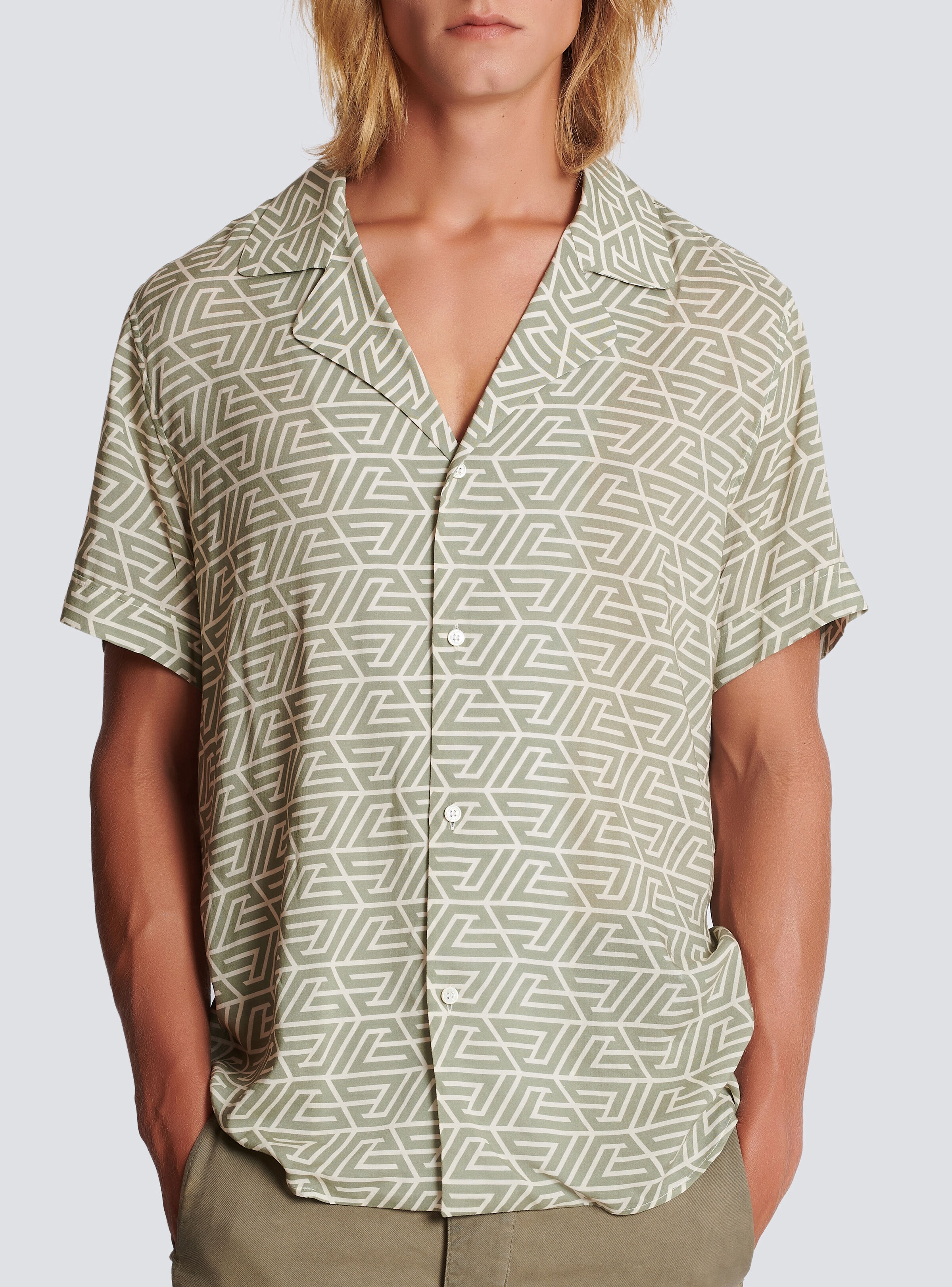 Shirt with printed pyramid monogram - 5