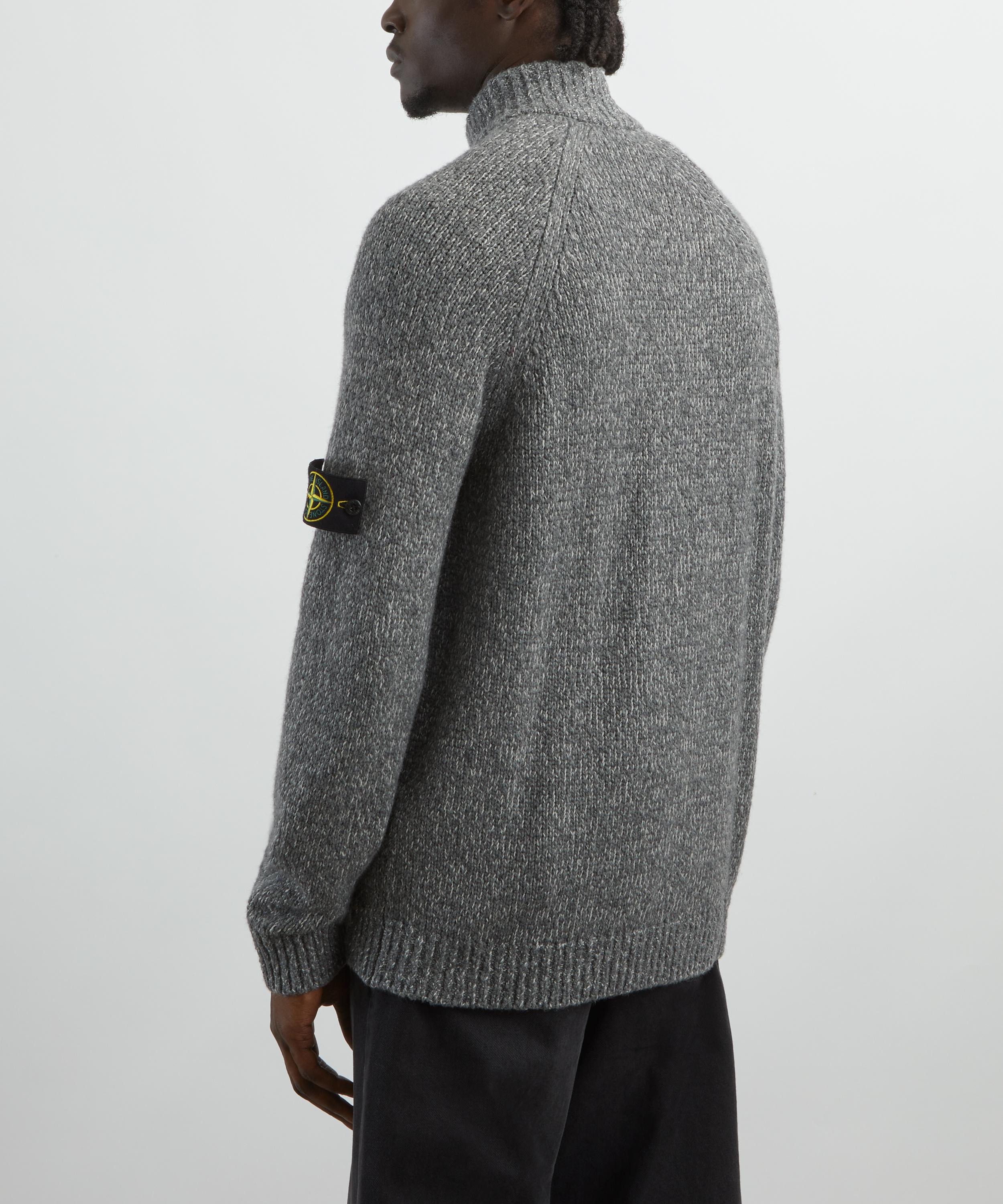 Fancy Yarn Mouline Wool Zip-Up Jumper - 4