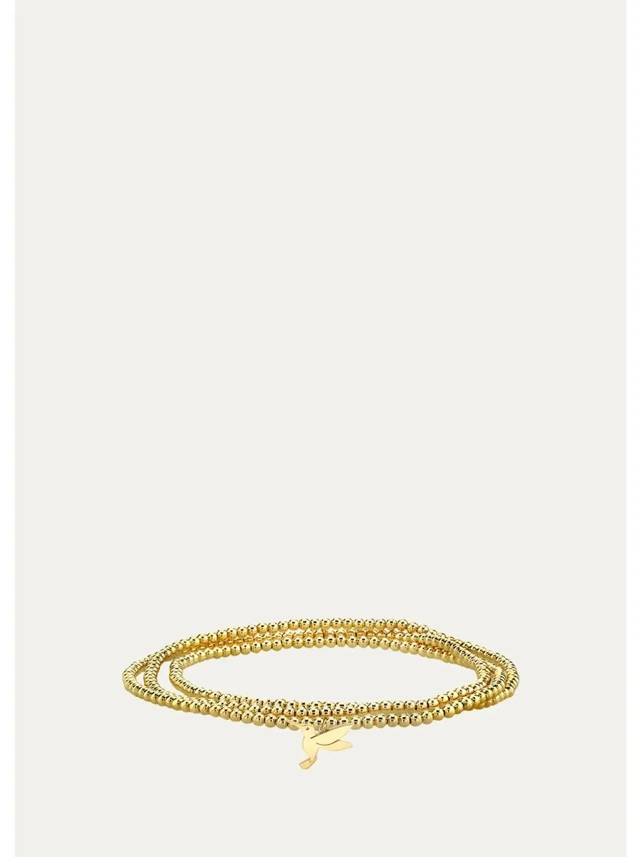 14K Yellow Gold Beaded Wrap Bracelet - 1