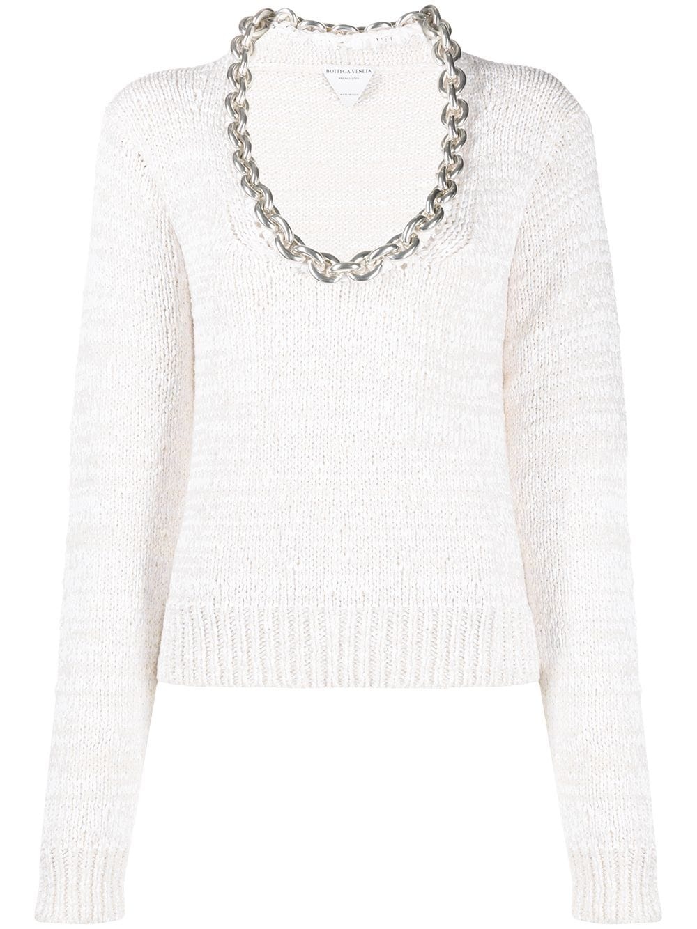 chain-detail scoop-neck jumper - 1