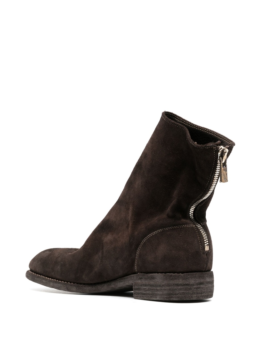 round-toe leather boots - 3
