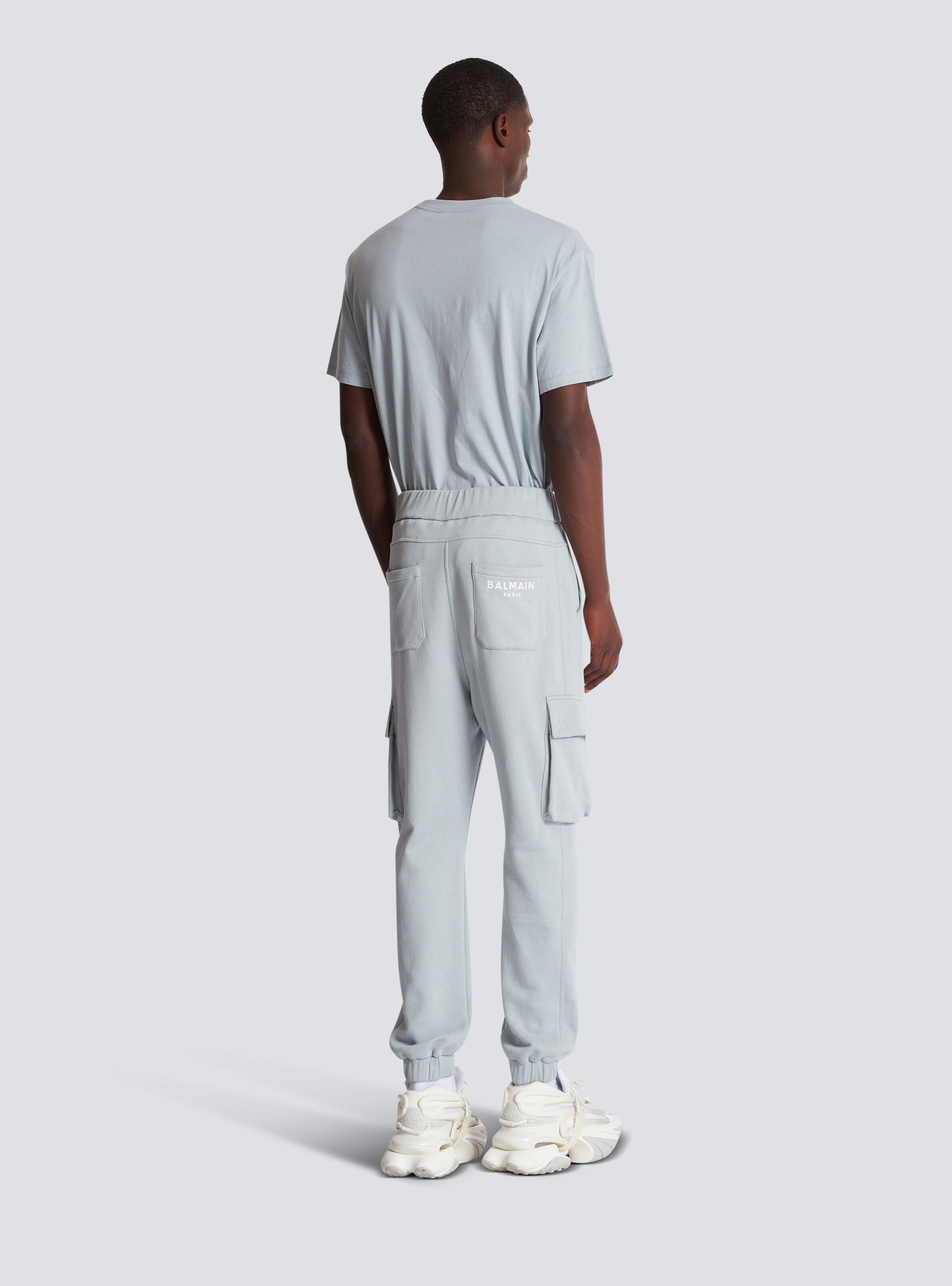 Cargo joggers with Balmain Paris print - 4