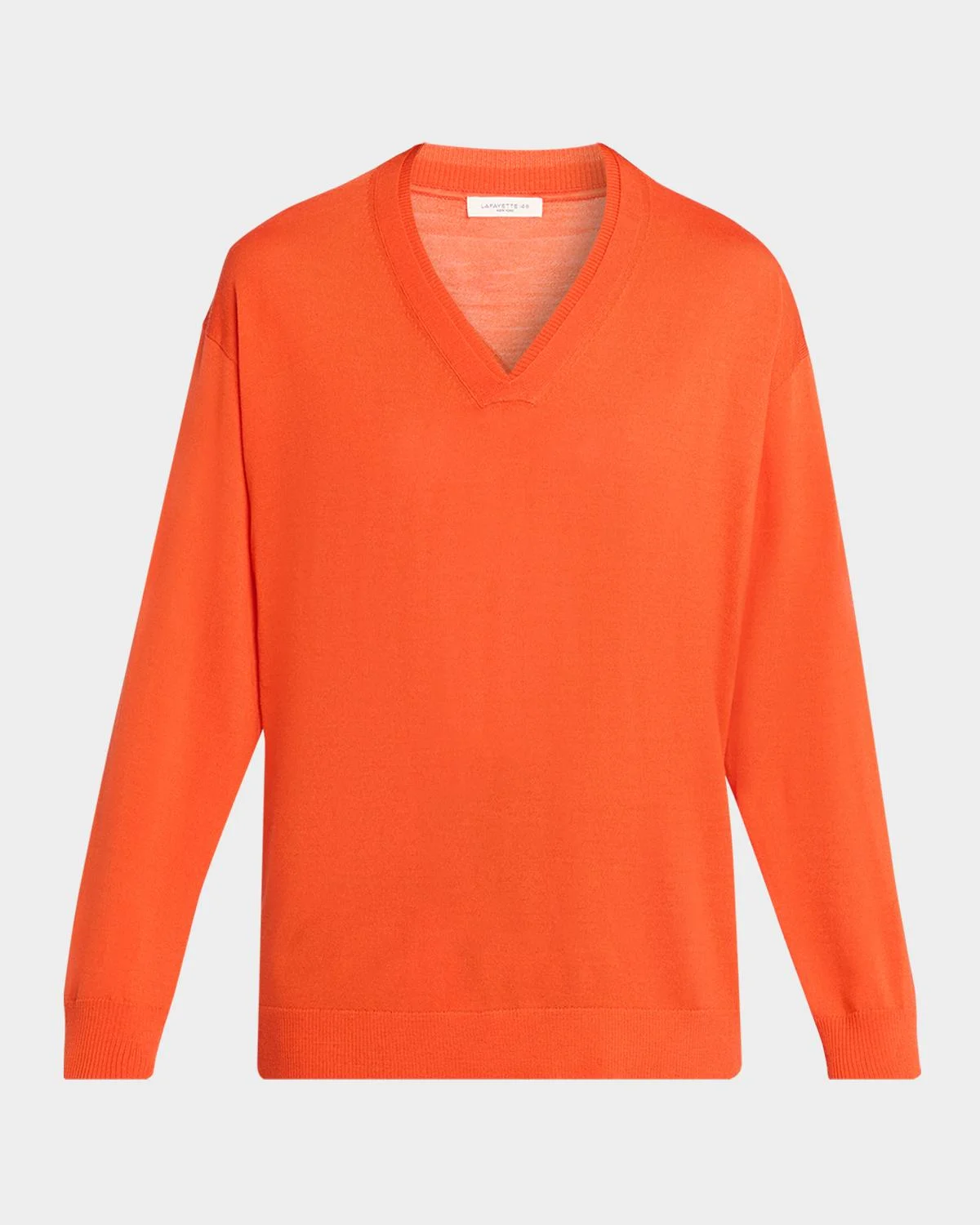 V-Neck Merino Wool Knit Sweater - 1