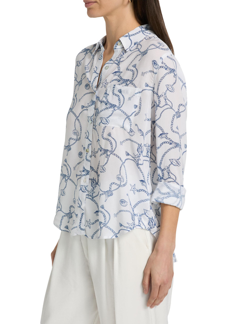 Women's Josephine Nautical Chains Print Shirt - Nautical Chains 4