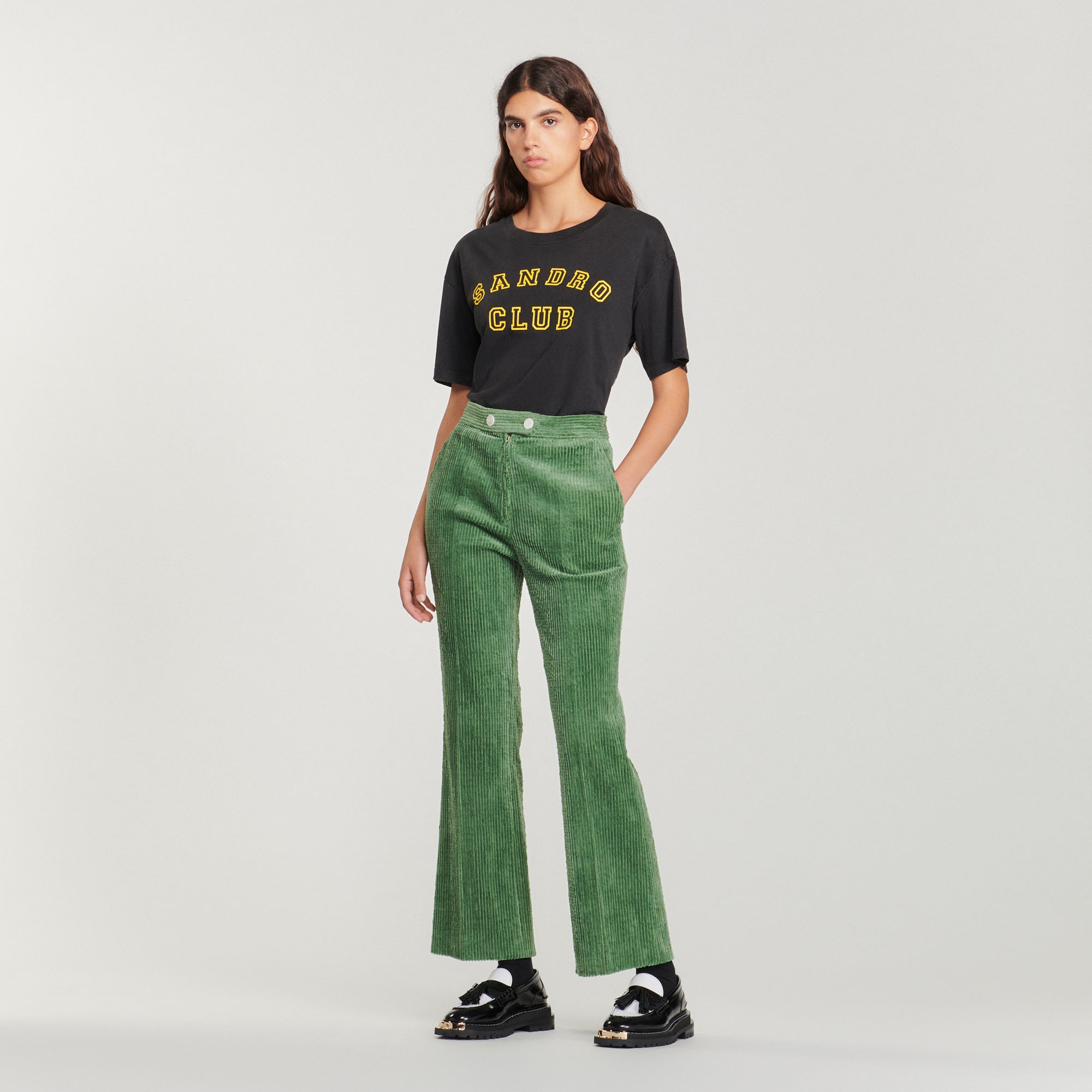 Corduroy straight-leg pants - 2