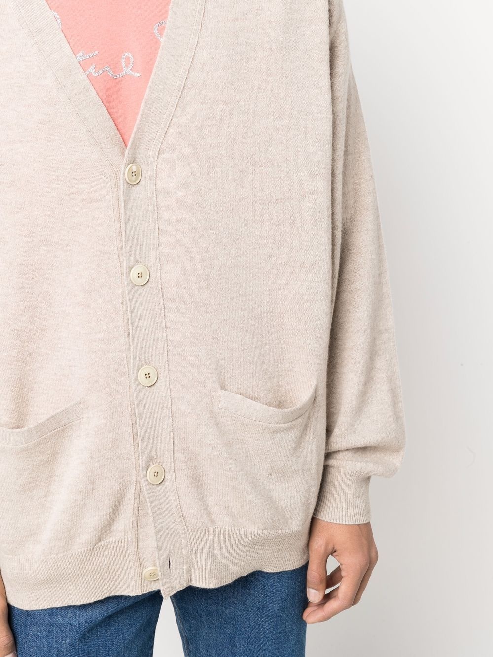 V-neck wool cardigan - 5