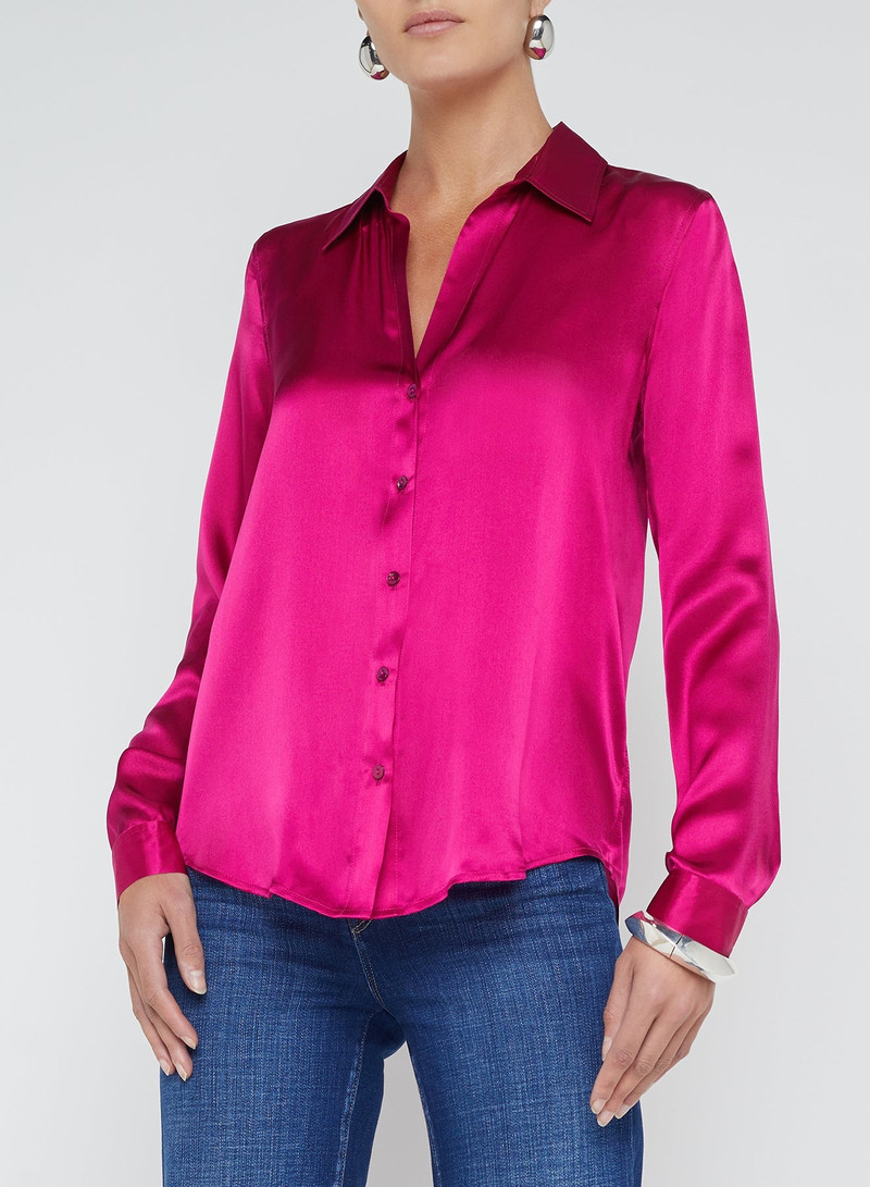 L'AGENCE Tyler Blouse - Ruby outlook