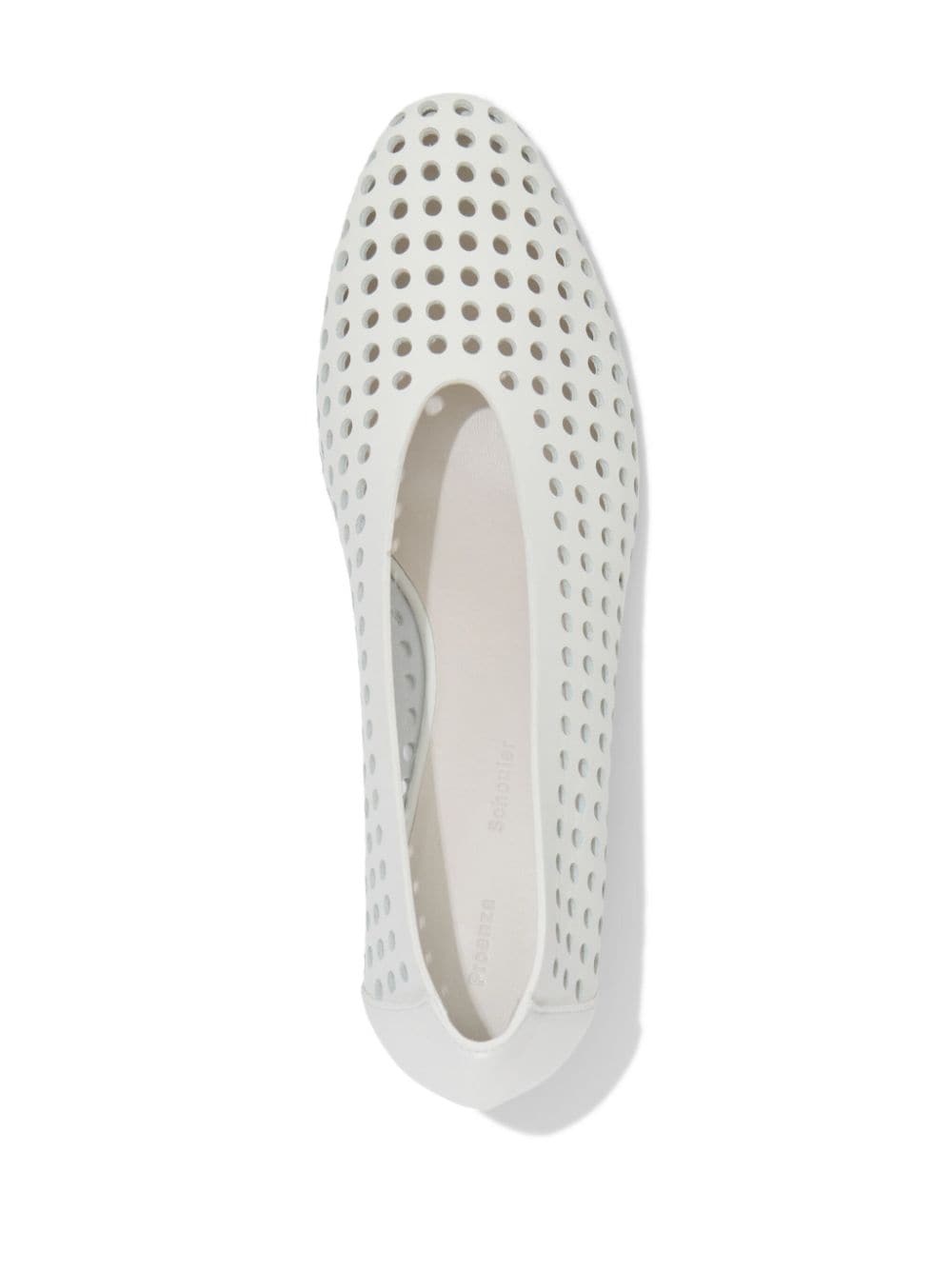 Perforated Cone 40mm leather pumps - 4