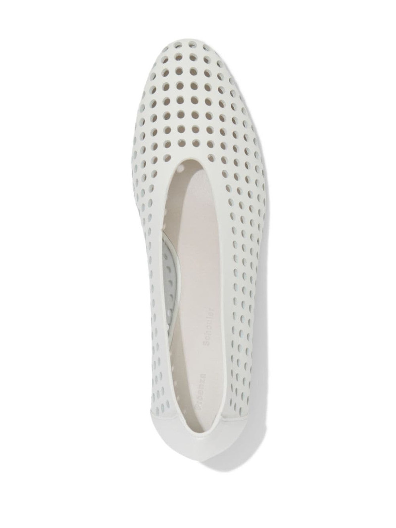 Perforated Cone 40mm leather pumps 4