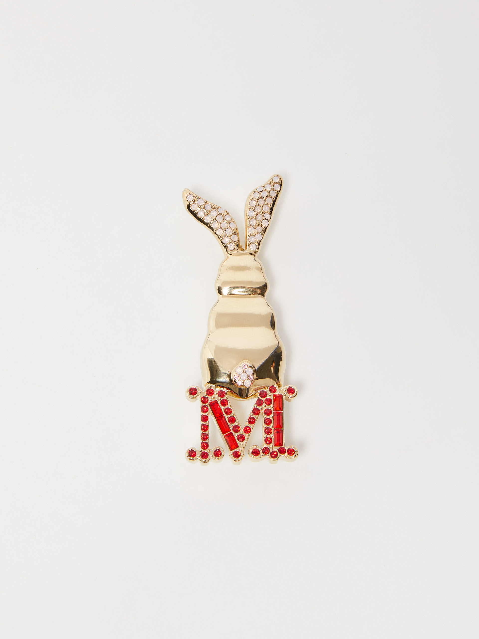 FEDORA Metal brooch with rhinestones - 1
