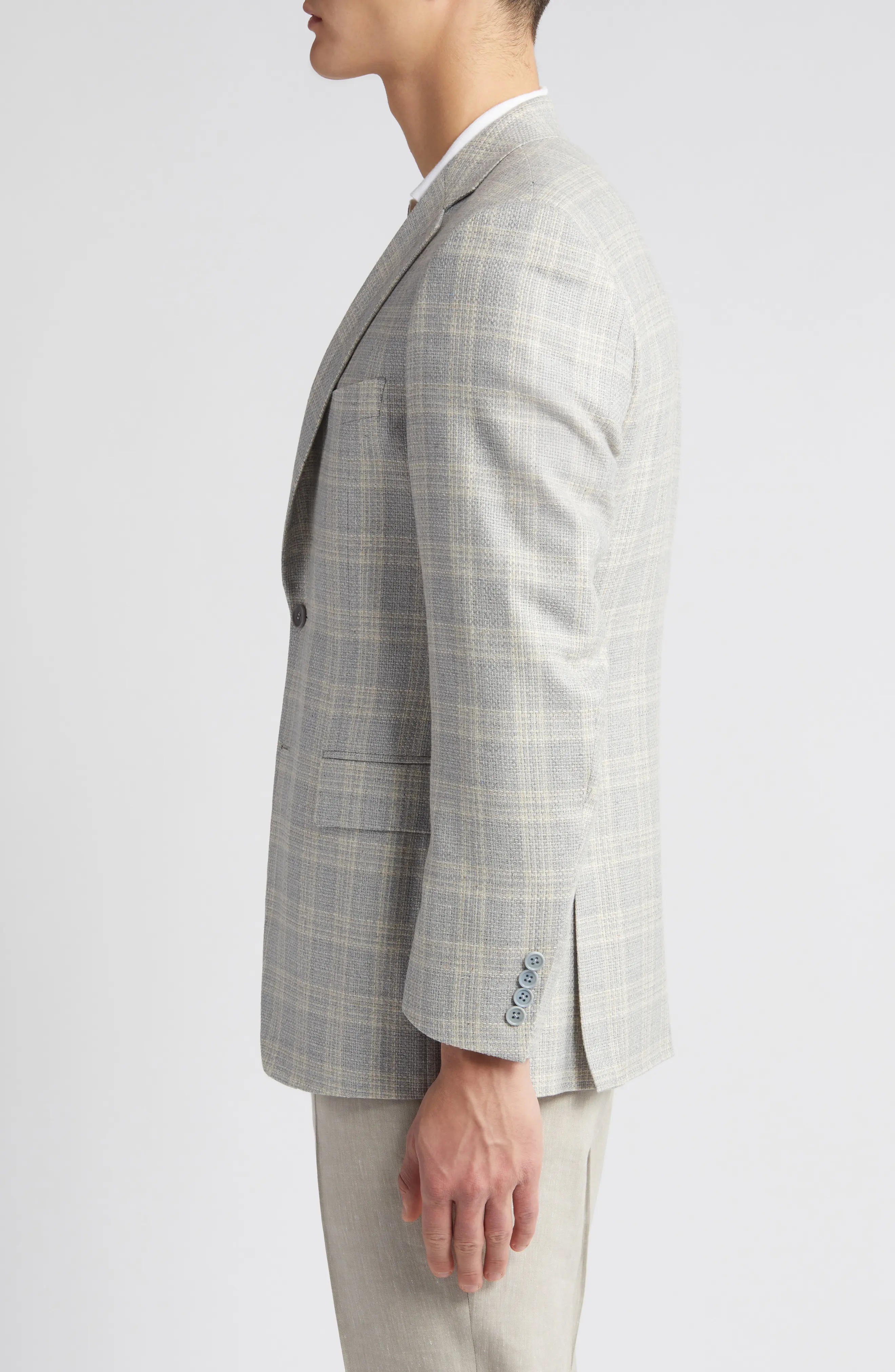 Siena Regular Fit Plaid Silk & Wool Sport Coat - 3