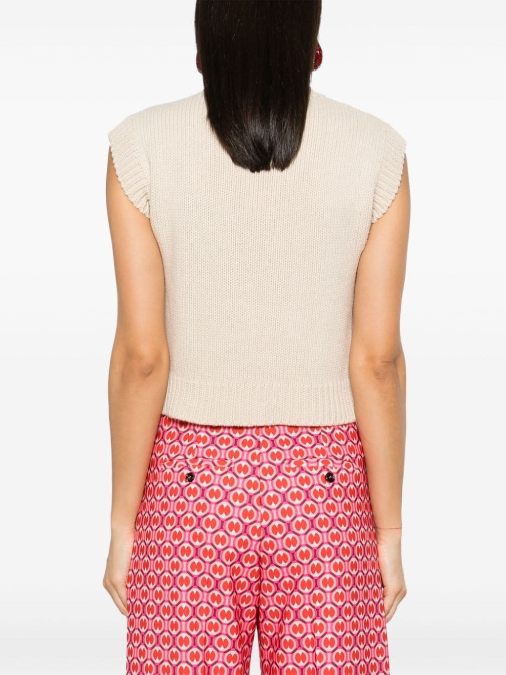 Lampone embroidered knitted vest - 4