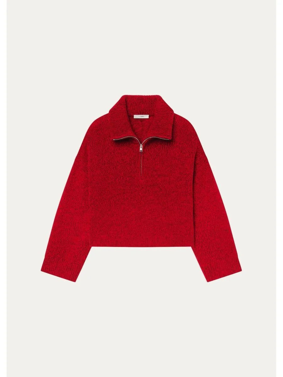 The Half-Zip Marled Knit Sweater - 1