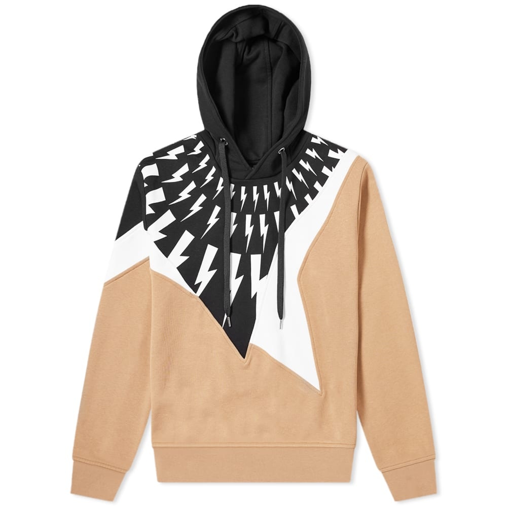 Neil Barrett Lightning Bolt Patchwork Hoody - 1