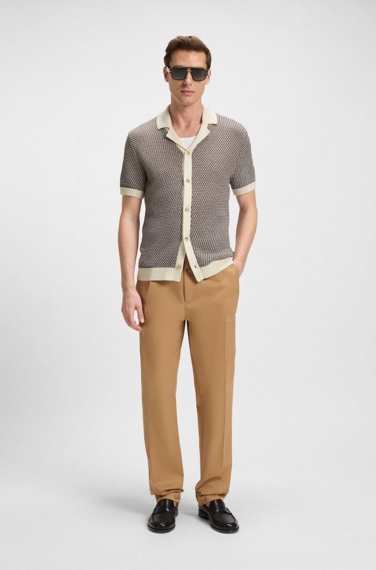 REGULAR-FIT KNIT CARDIGAN IN COTTON - 4