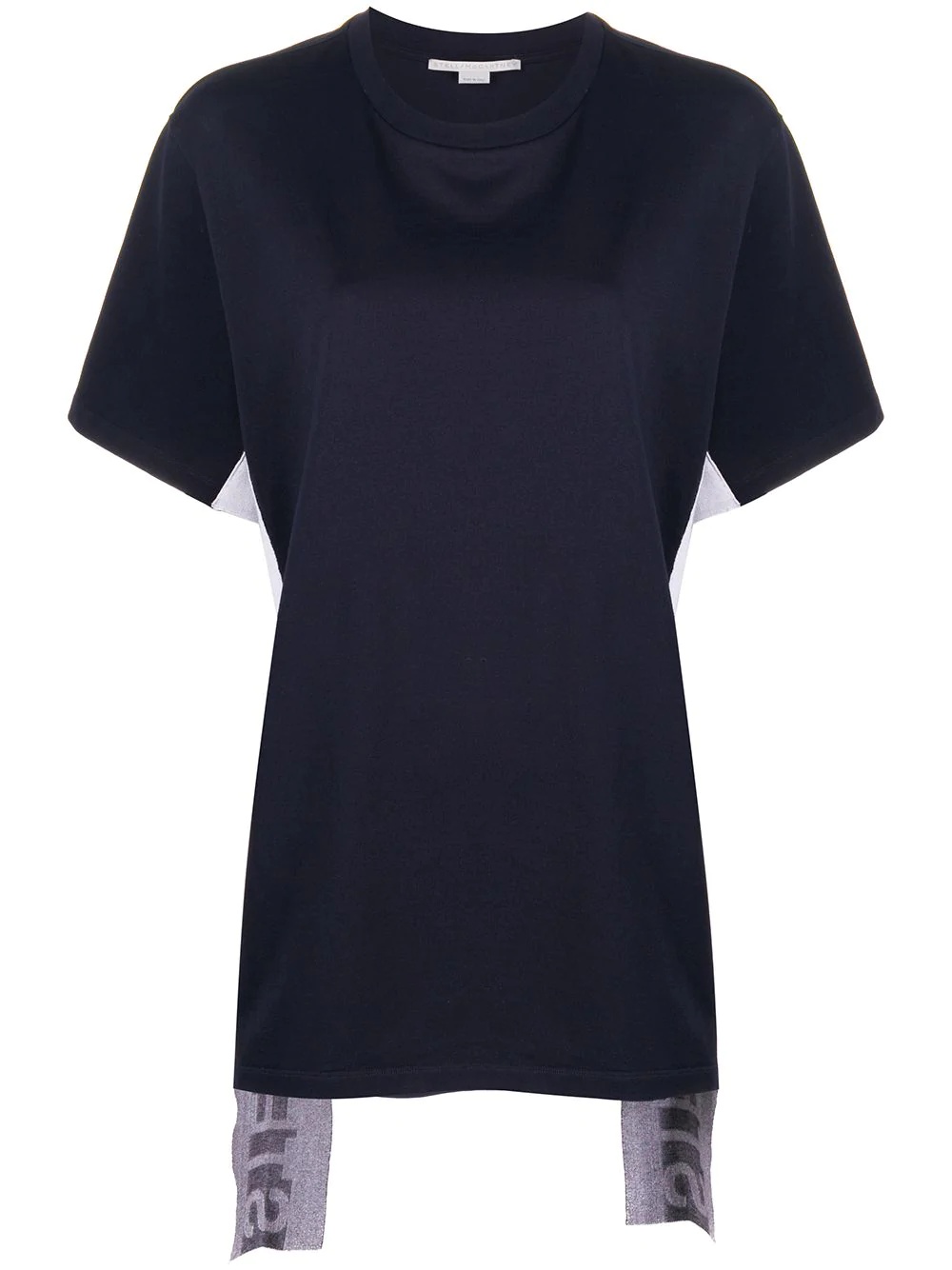 asymmetric logo stripe T-shirt - 1