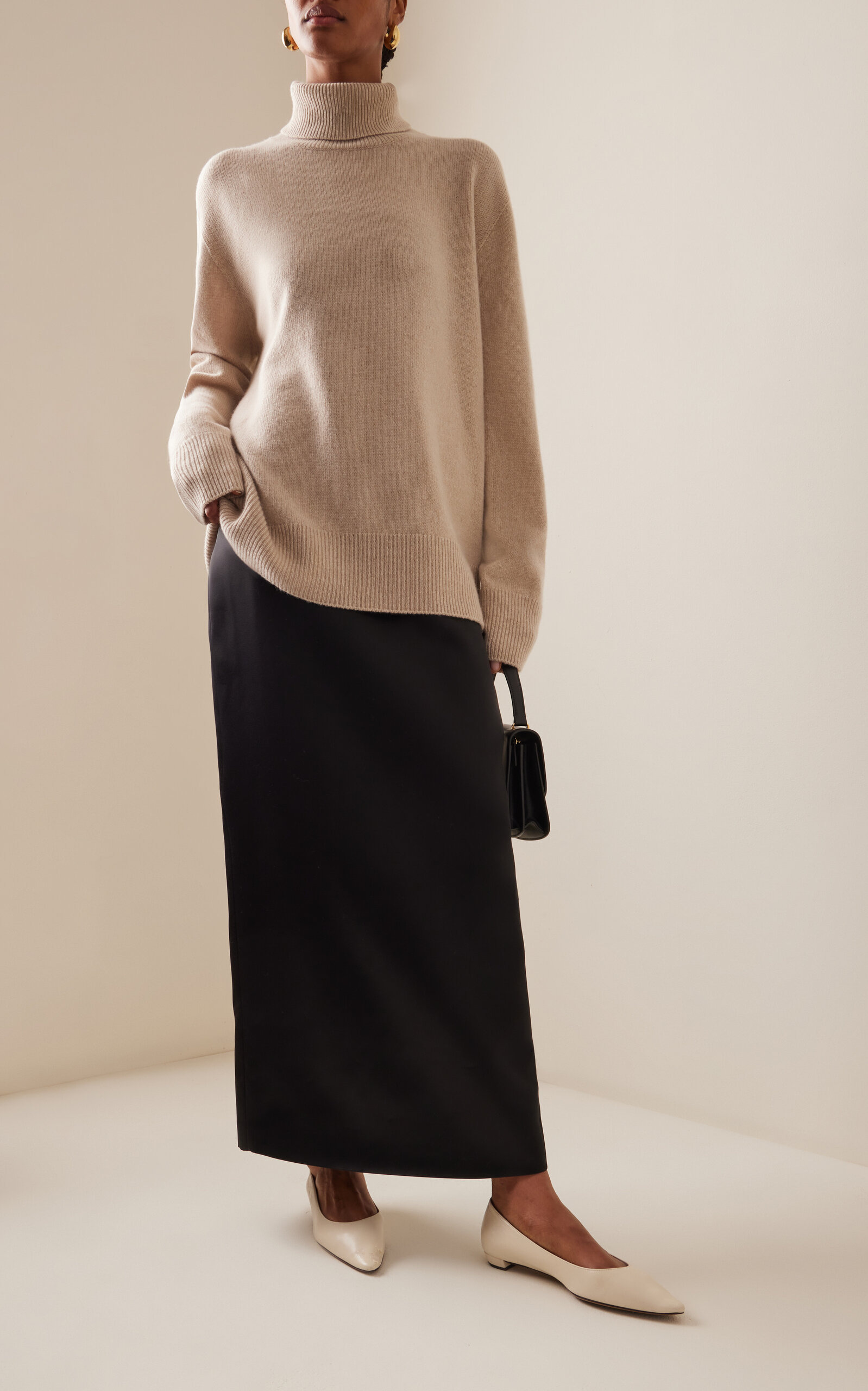 Stepny Oversized Wool-Cashmere Turtleneck Sweater neutral - 3