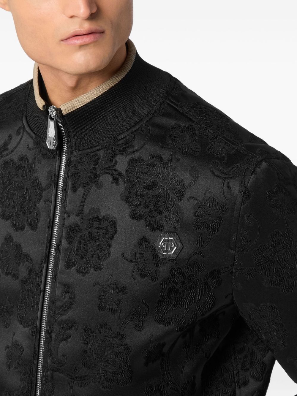 jacquard flowers bomber jacket - 5