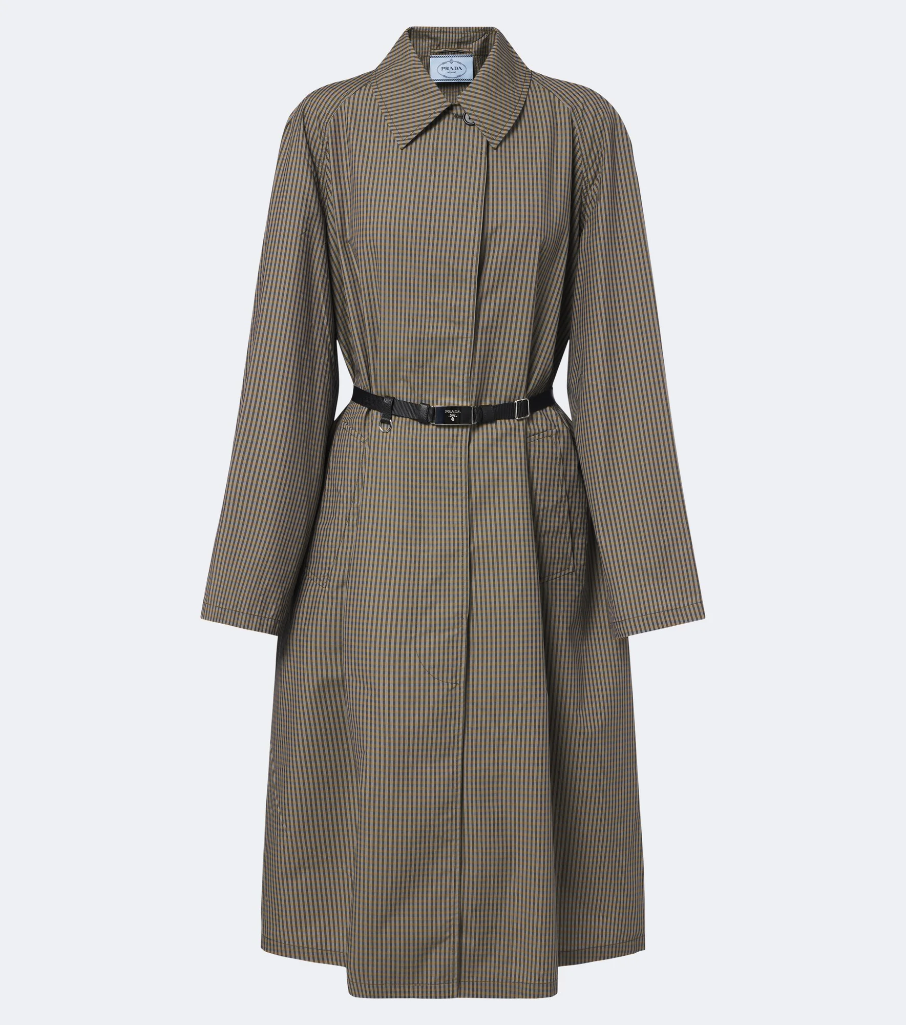 Checked technical trench coat - 1