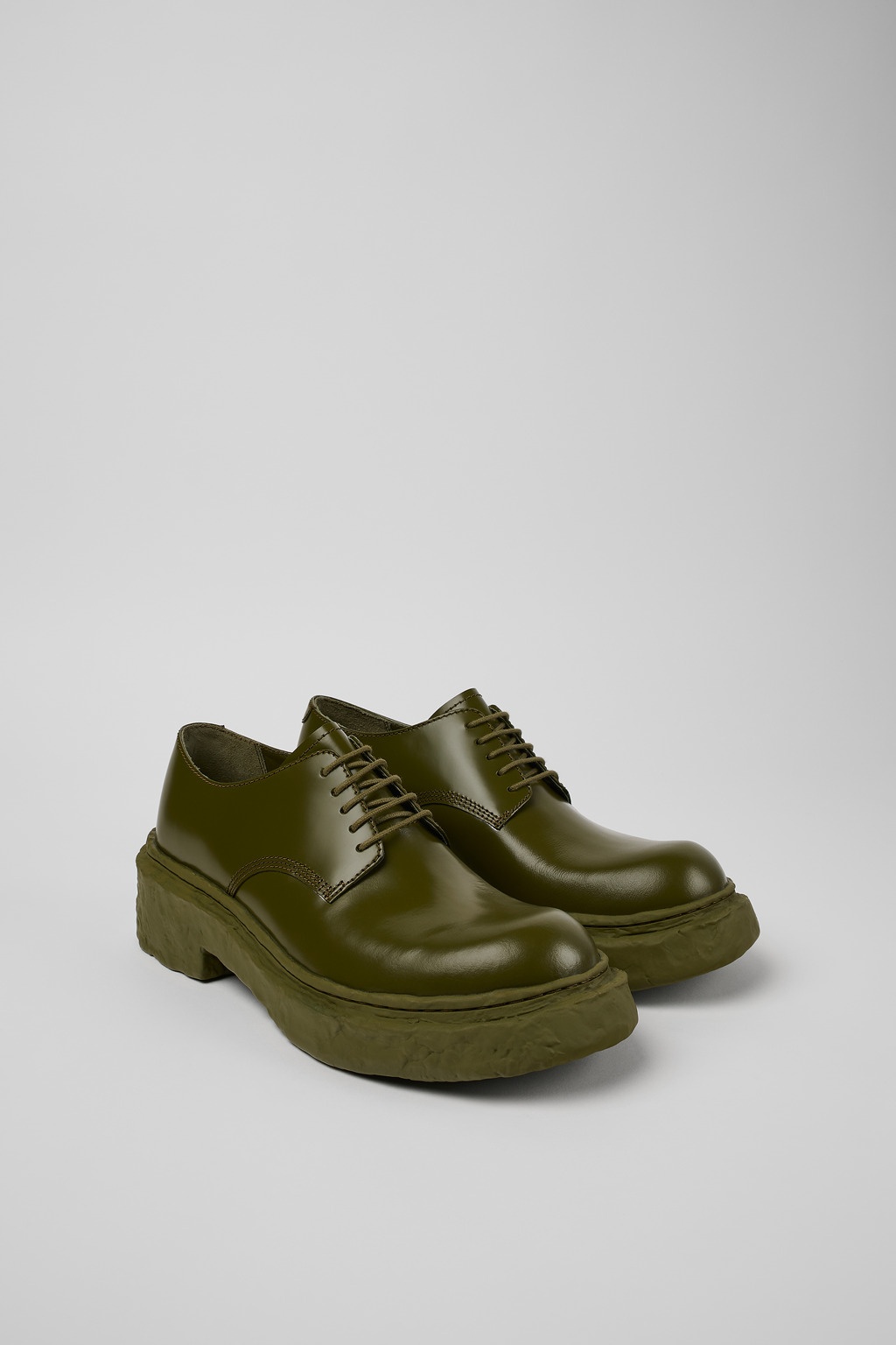 Green Leather Blucher - 2