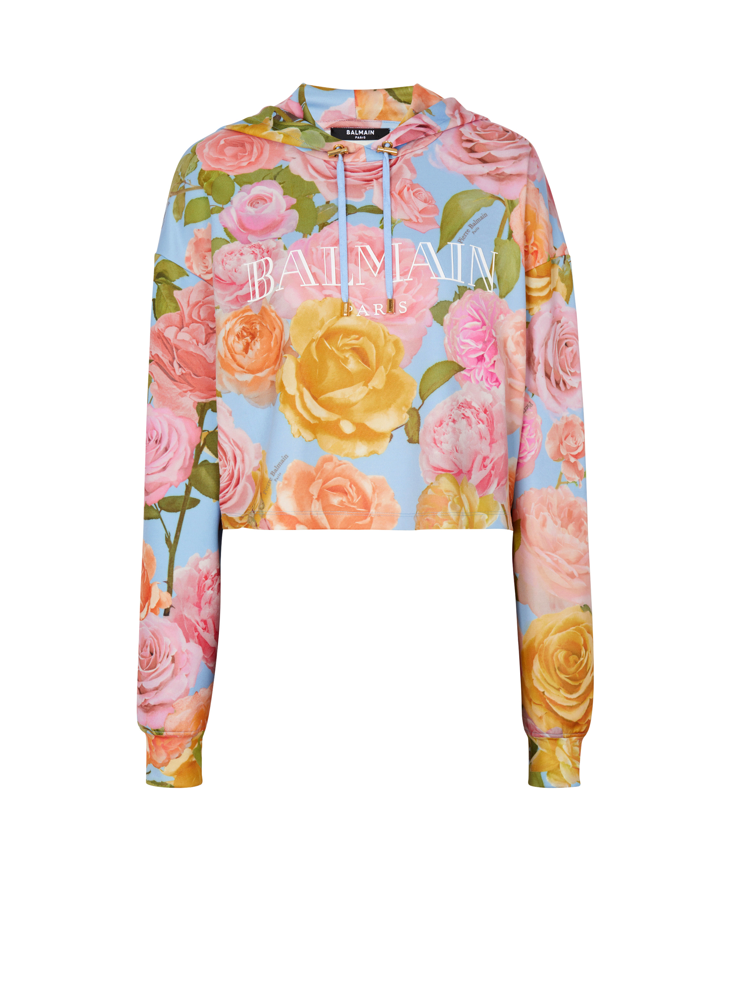 Vintage Balmain hoodie with Pastel Roses print - 1