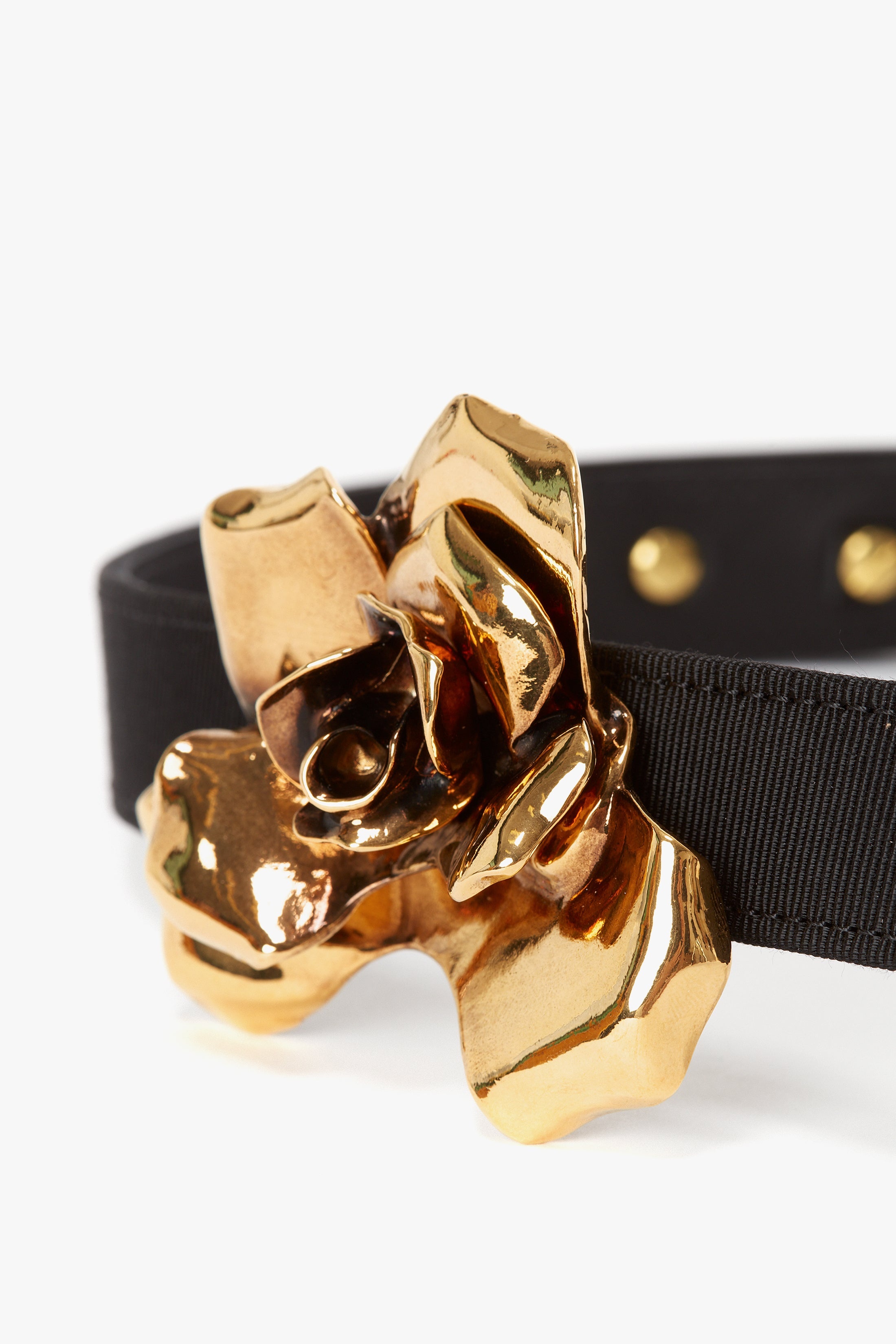 Exclusive Flower Belt In Black And Gold - 3