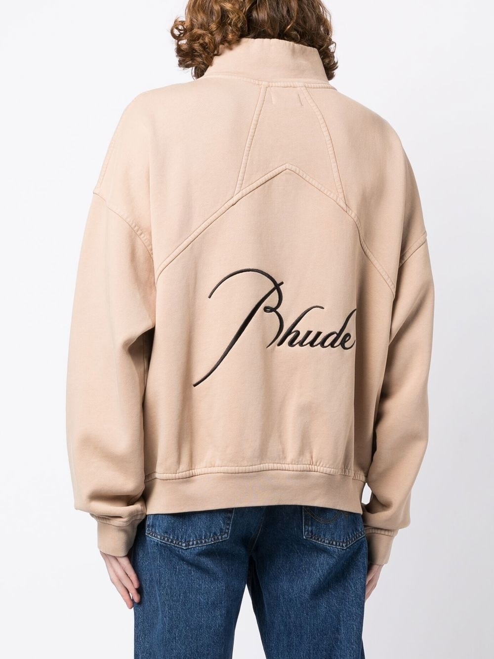 logo-embroidered high-neck sweatshirt - 4