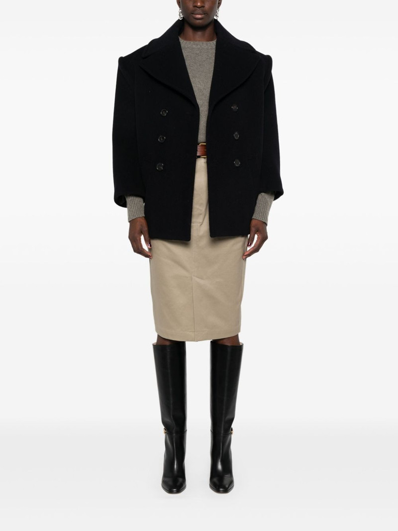 SAINT LAURENT double-breasted wool coat outlook