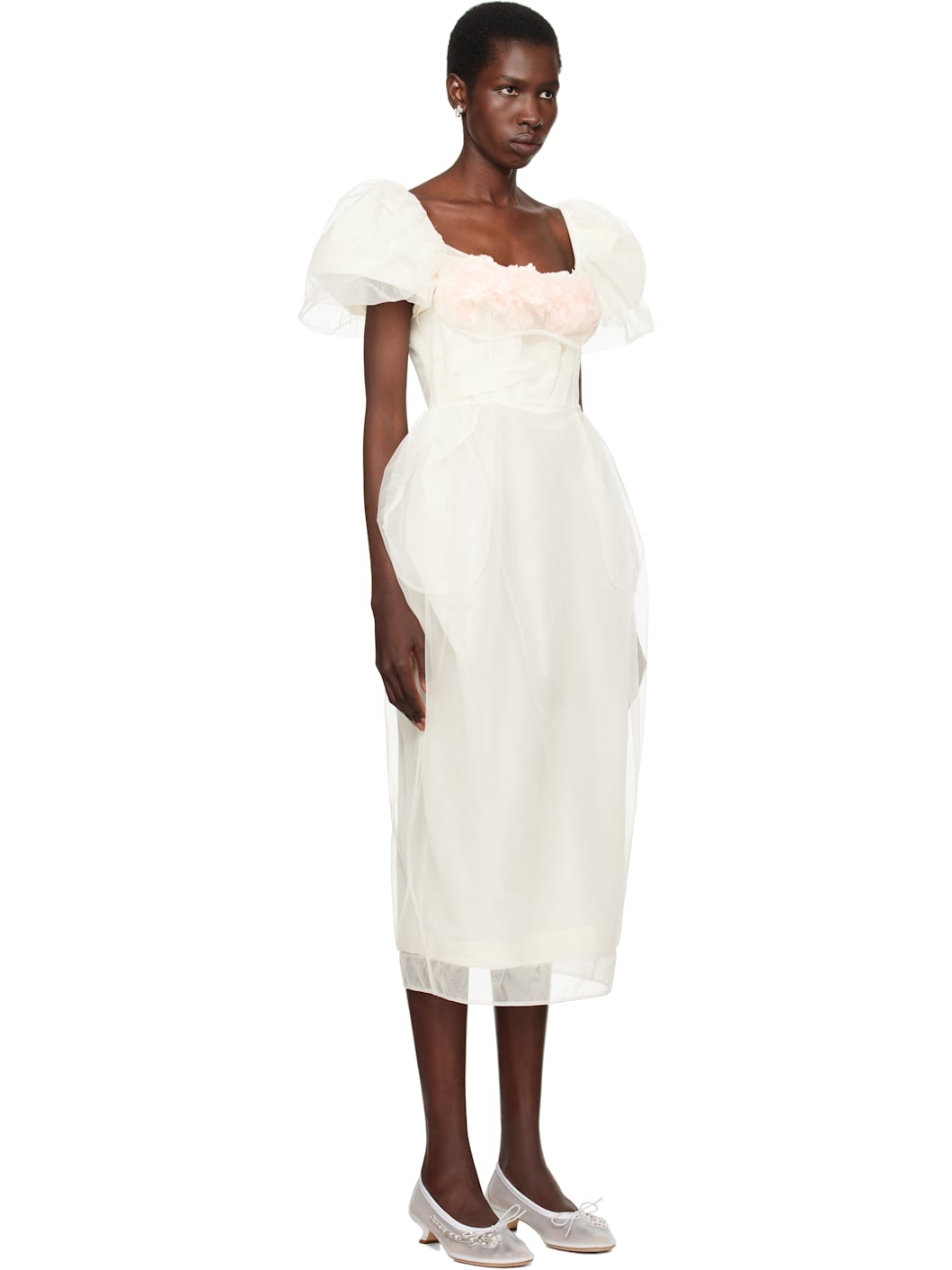 SSENSE Exclusive Bridal Capsule Bust Detail Carnation Maxi Dress - 2