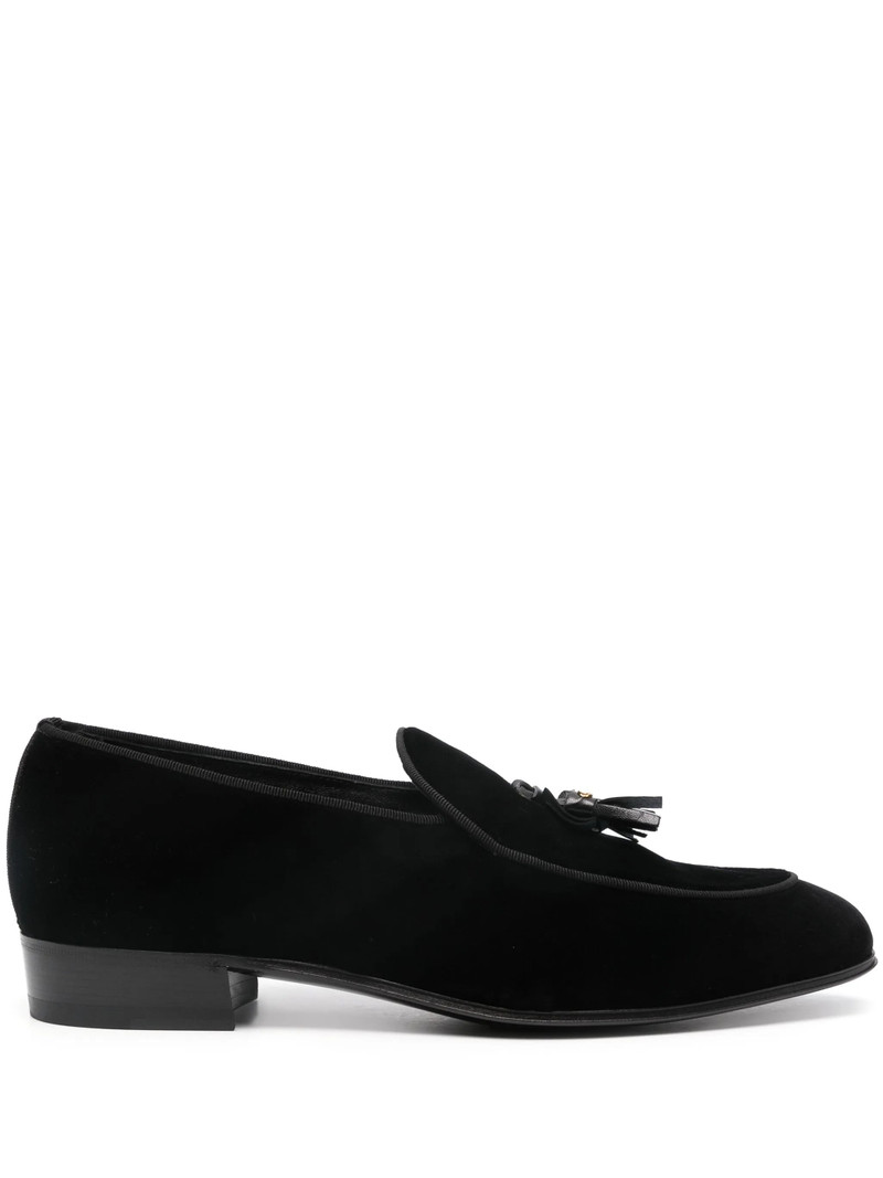 Double G-tassels Velvet Loafers 1