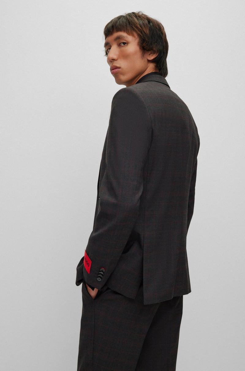 HUGO SLIM-FIT THREE-PIECE SUIT IN A CHECKED WOOL BLEND outlook