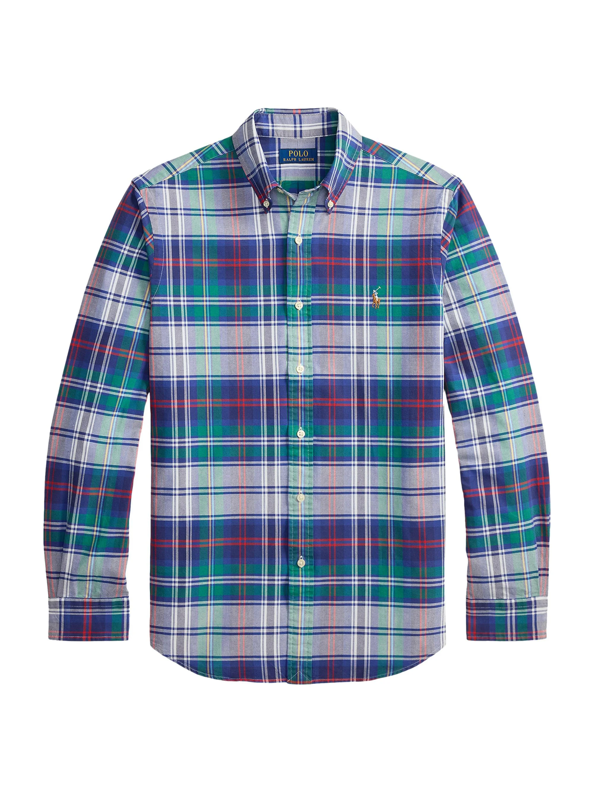 Men's Logo-Embroidered Striped Cotton Oxford Shirt - Green Blue Multi - 1