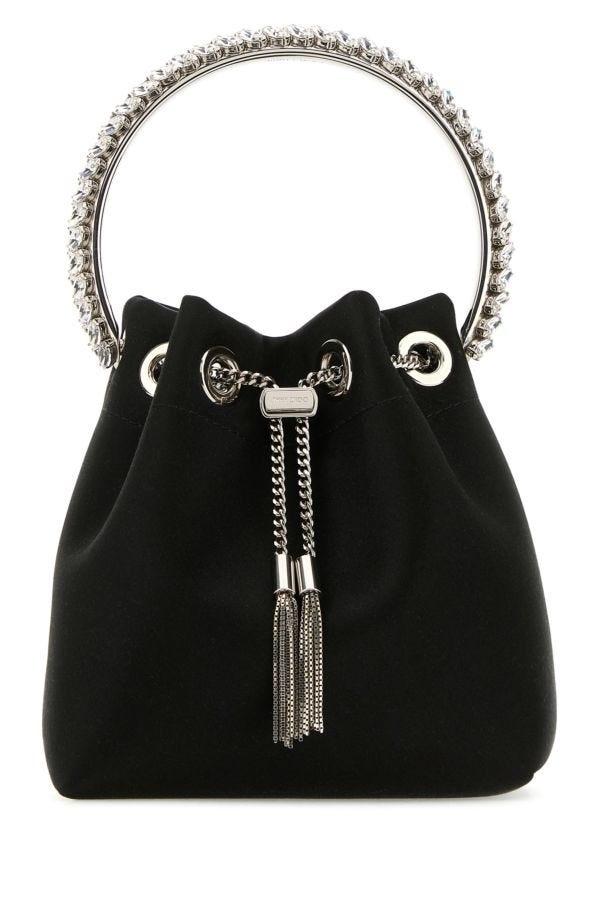 Black satin Bon Bon bucket bag - 1