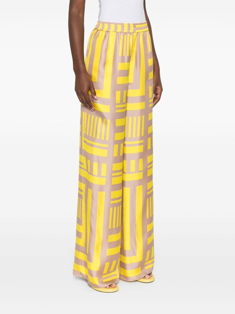 FF Labyrinth-print silk trousers - 3