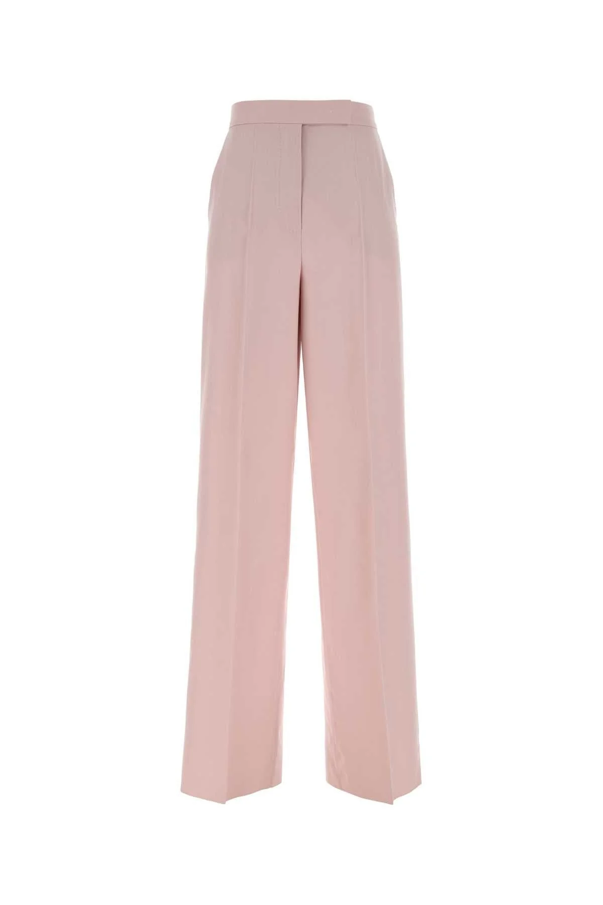 Max Mara Women Pink Wool Blend Girone Wide-Leg Pant - 1