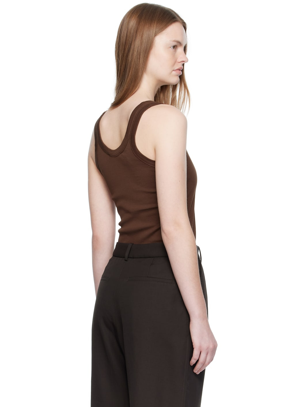 Brown Rib Tank Top - 3