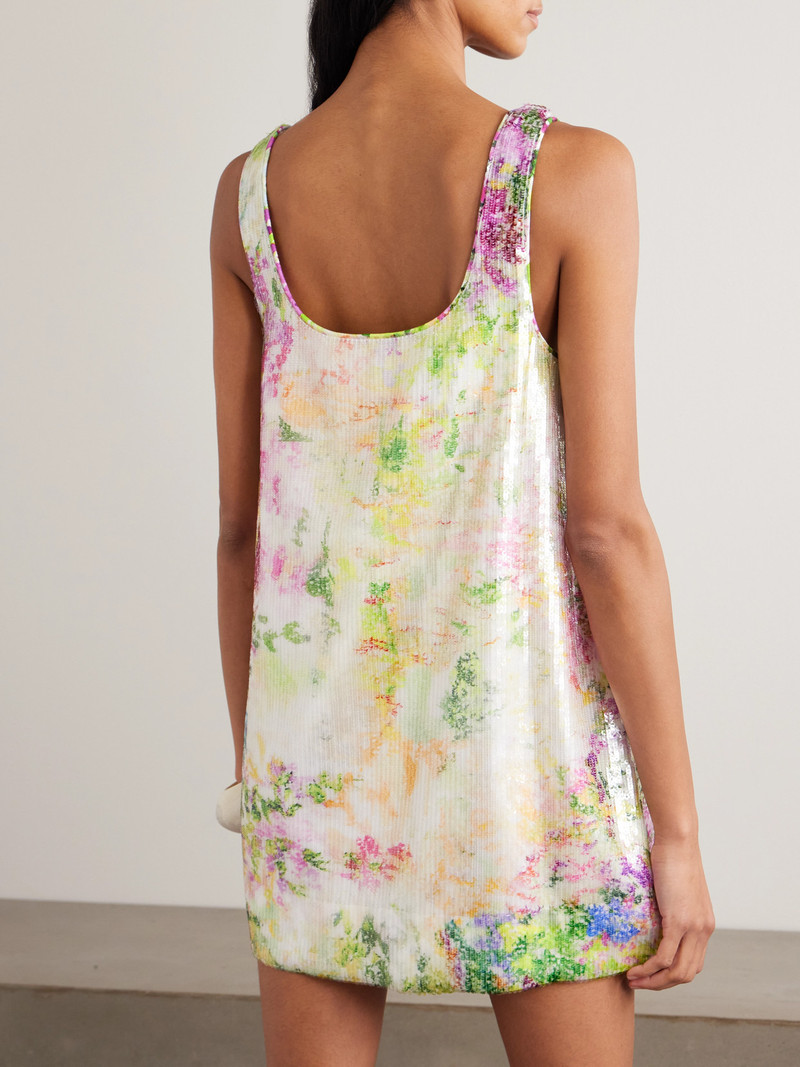 Dahlia Floral-print Sequined Mesh Mini Dress 3