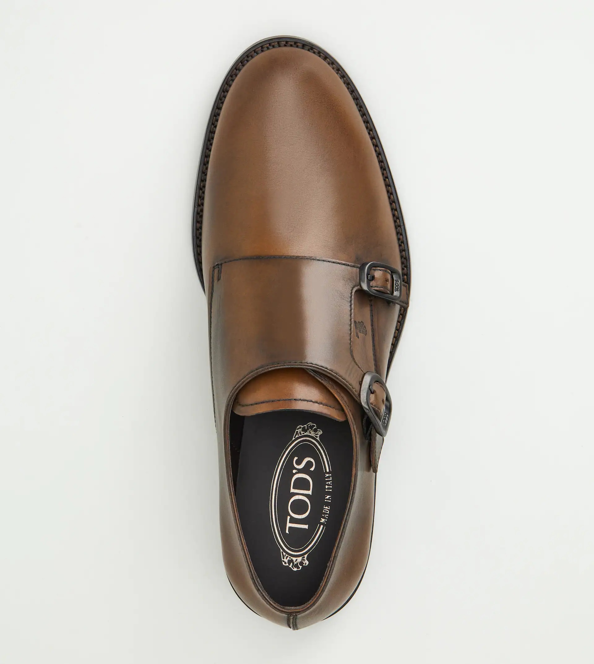 MONKSTRAP IN LEATHER - BROWN - 2