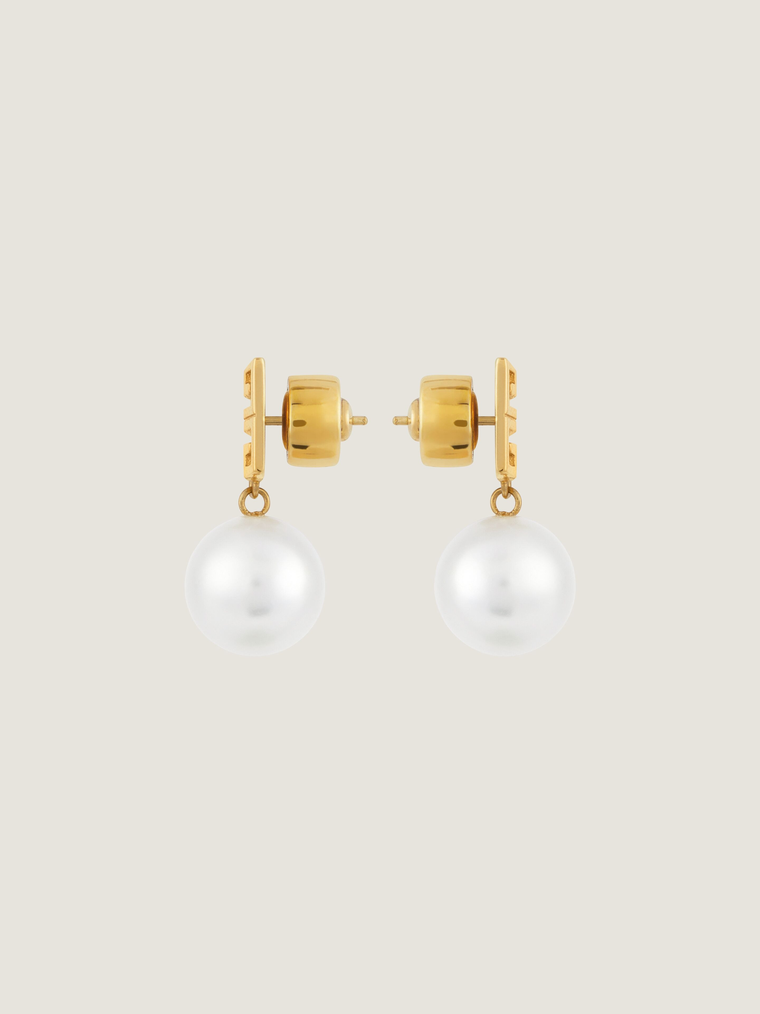 4G EARRINGS IN METAL WITH PEARLS - 3