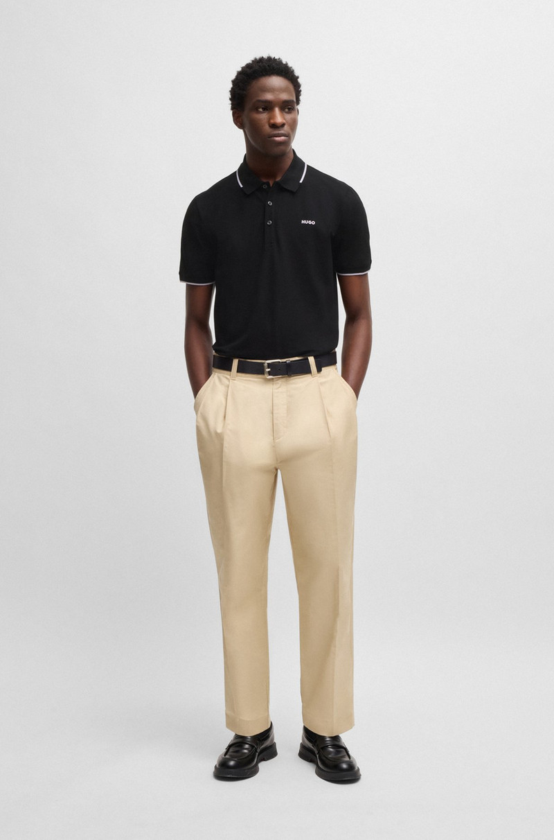 HUGO STRETCH-COTTON SLIM-FIT POLO SHIRT WITH PRINTED LOGO outlook