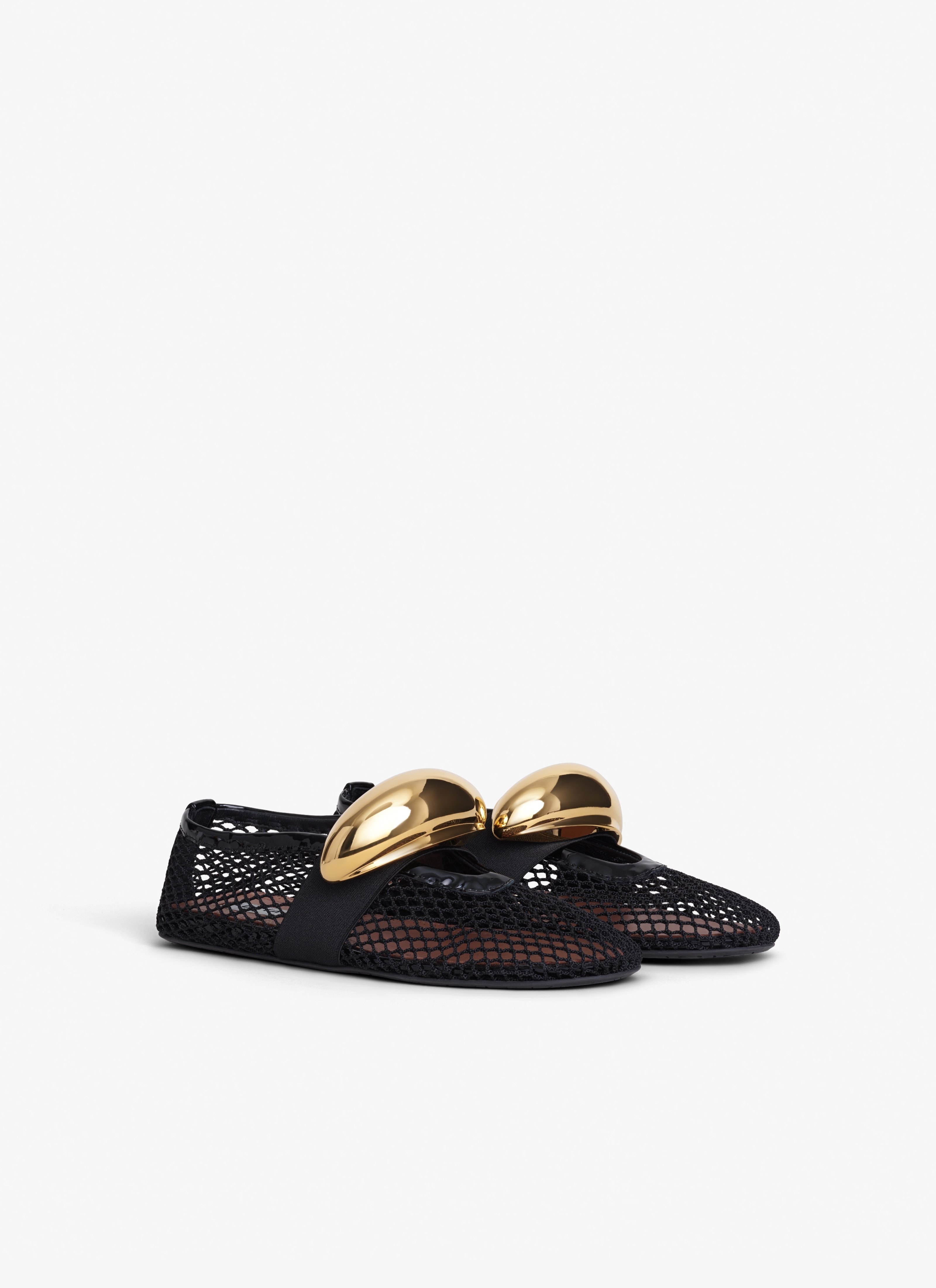 Alaïa BALLET FLATS JEWEL IN FISHNET | alaia | REVERSIBLE