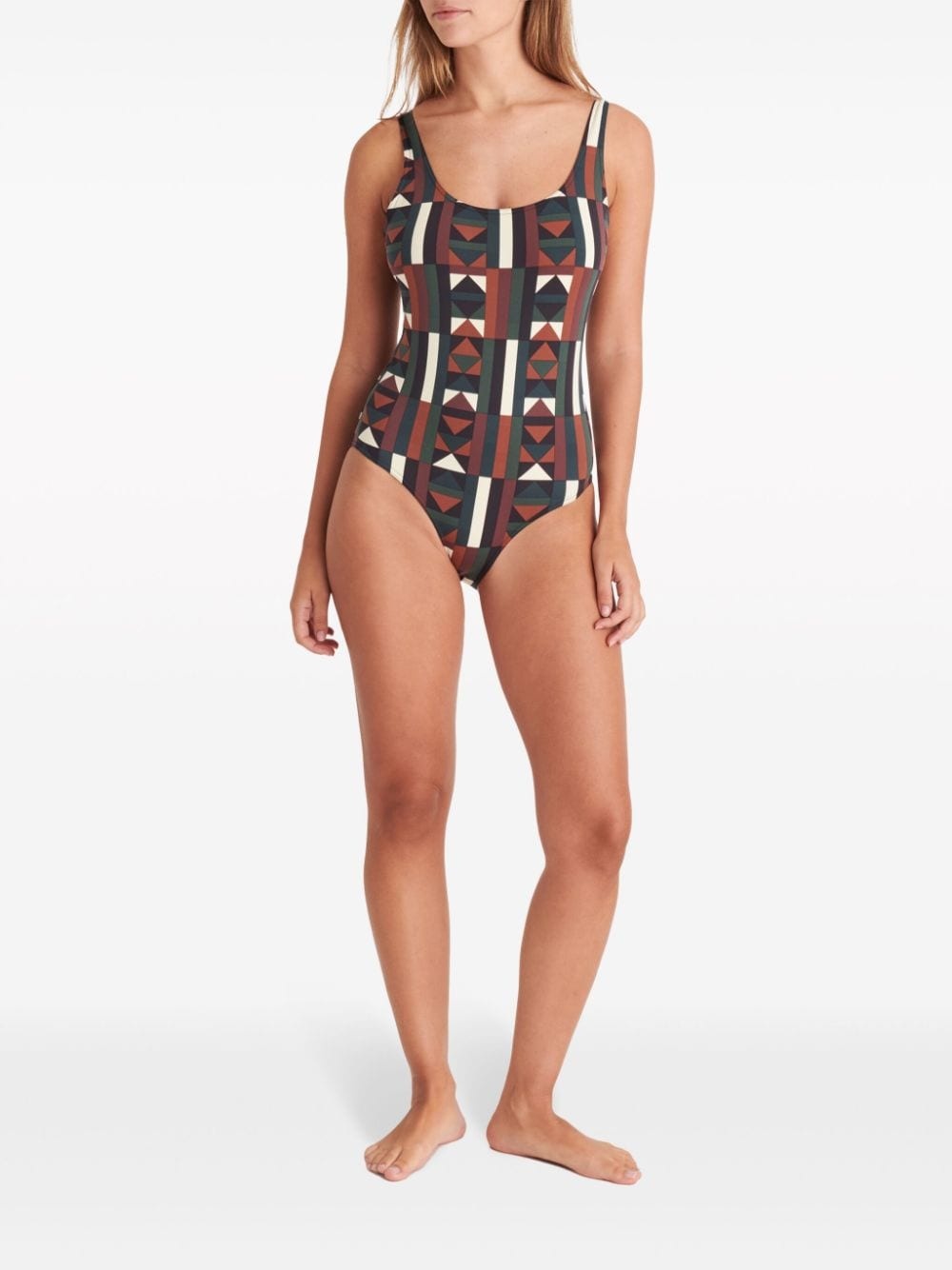 Structure graphic-print swimsuit - 3