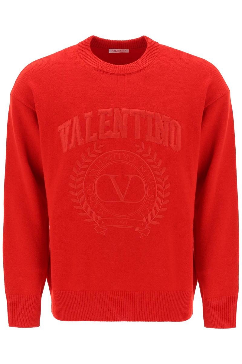 Valentino Garavani CREW-NECK SWEATER WITH MAISON VALENTINO EMBROIDERY - 1