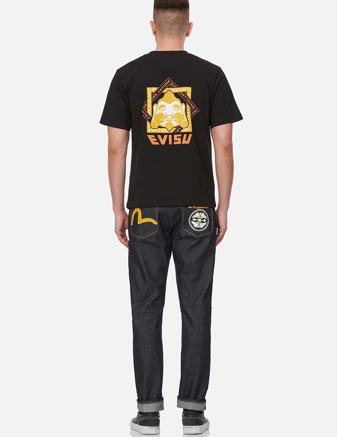 KAMON PRINT CARROT FIT RAW DENIM JEANS #2017 - 5