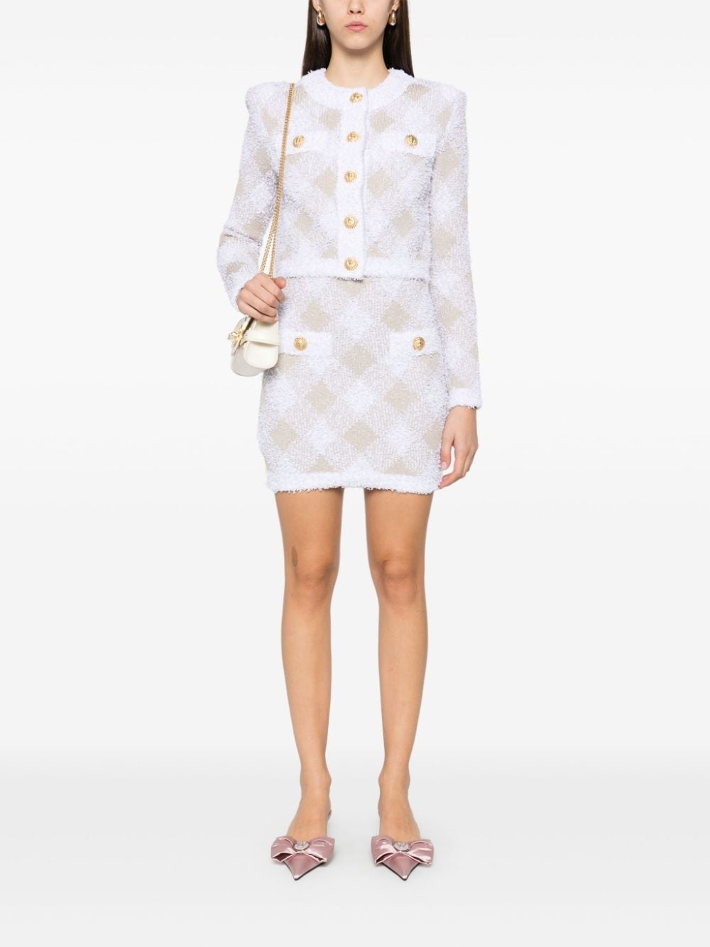 argyle-pattern mini skirt - 2