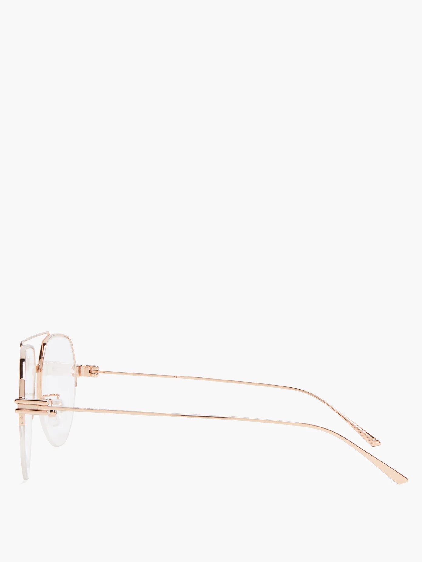 Ridged metal aviator glasses - 3