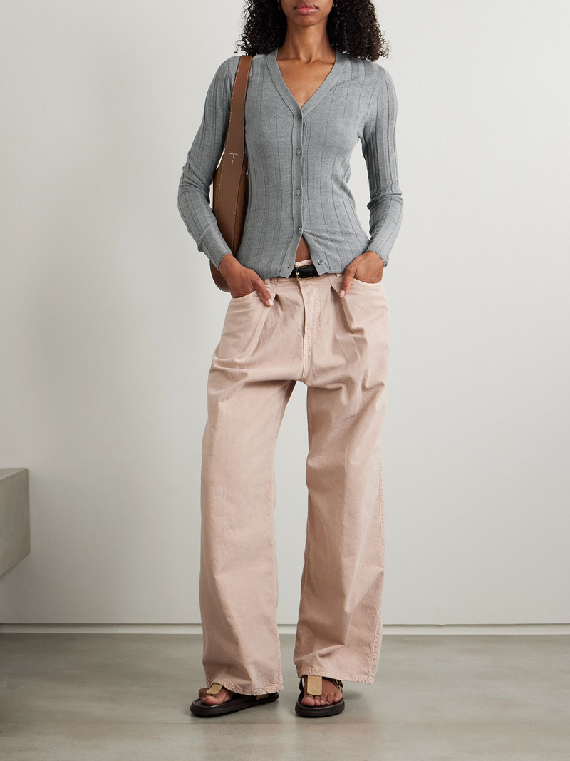 &DAUGHTER Ribbed wool cardigan Gray outlook