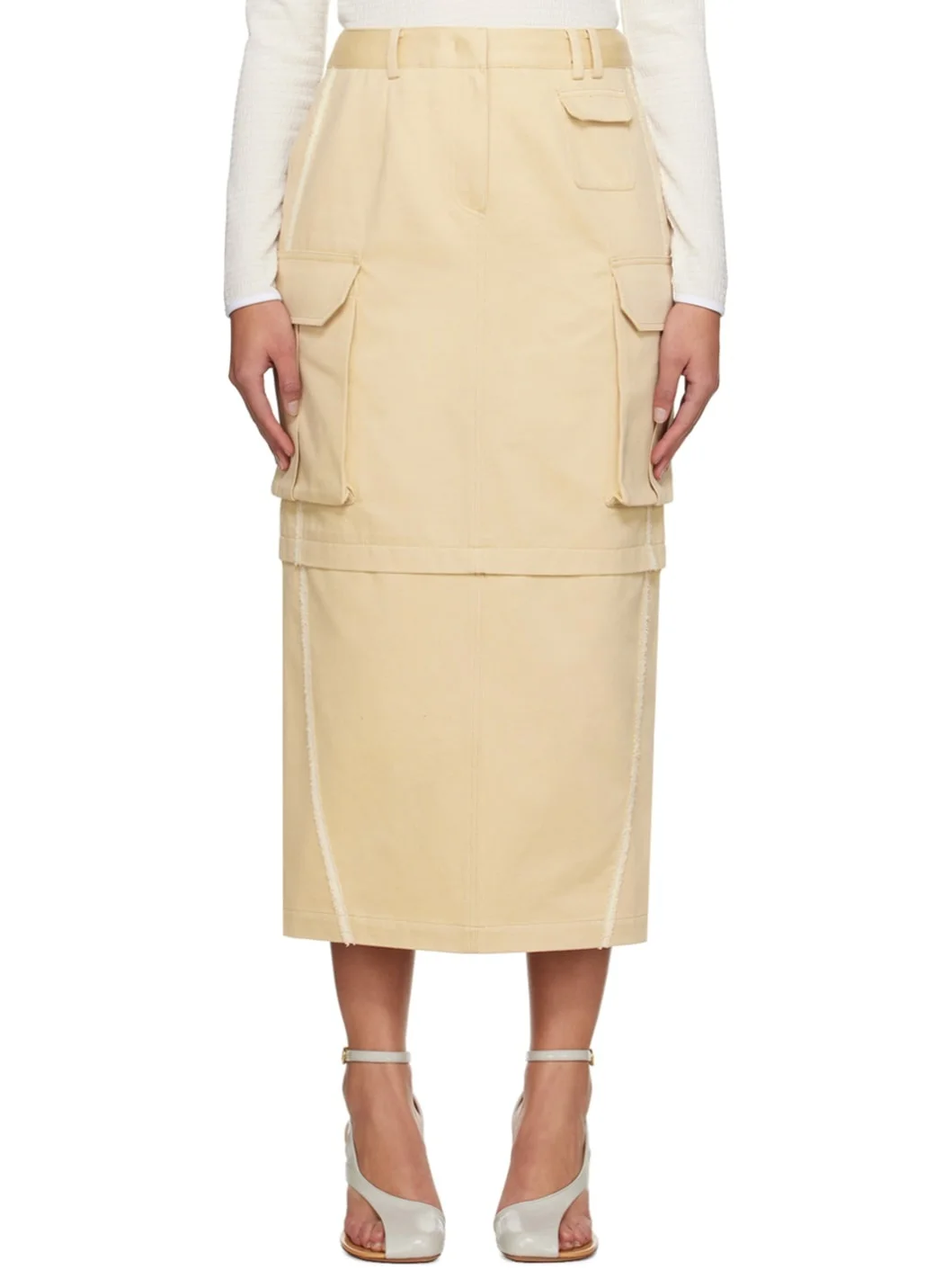 Beige Joel Cargo Maxi Skirt - 1