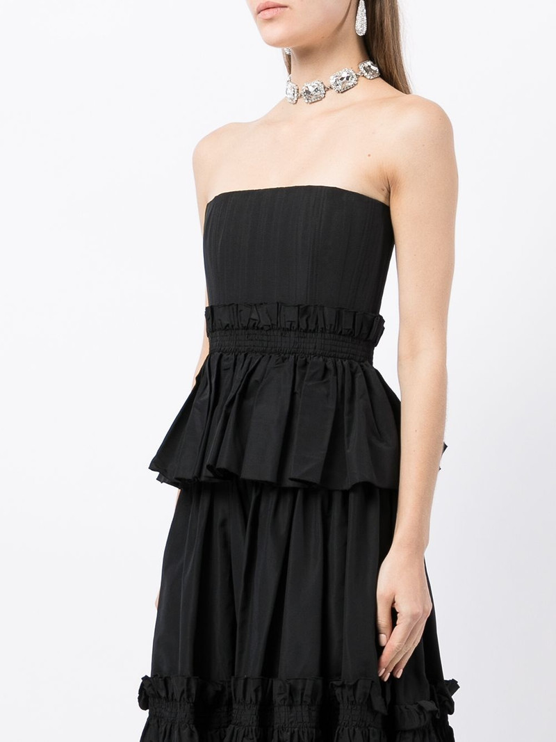 Strapless Peplum silk bustier 3