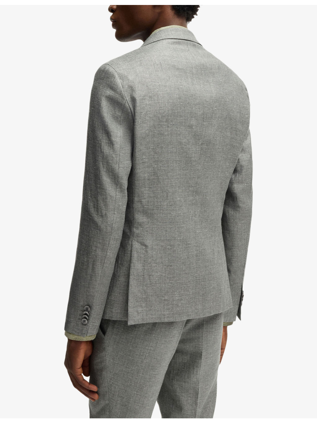 Notched-Lapel Single-Breasted Slim-Fit Woven Blazer - 4